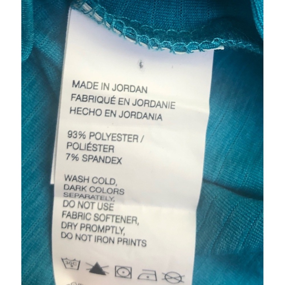 IZOD Golf Mens Performance Polo Shirt Teal Blue Micro Stripe Large Activewear - Picture 4 of 9